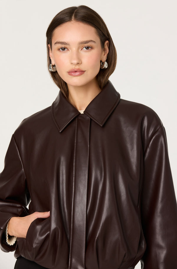 Raevin Faux Leather Bomber Jacket - ASTR the Label