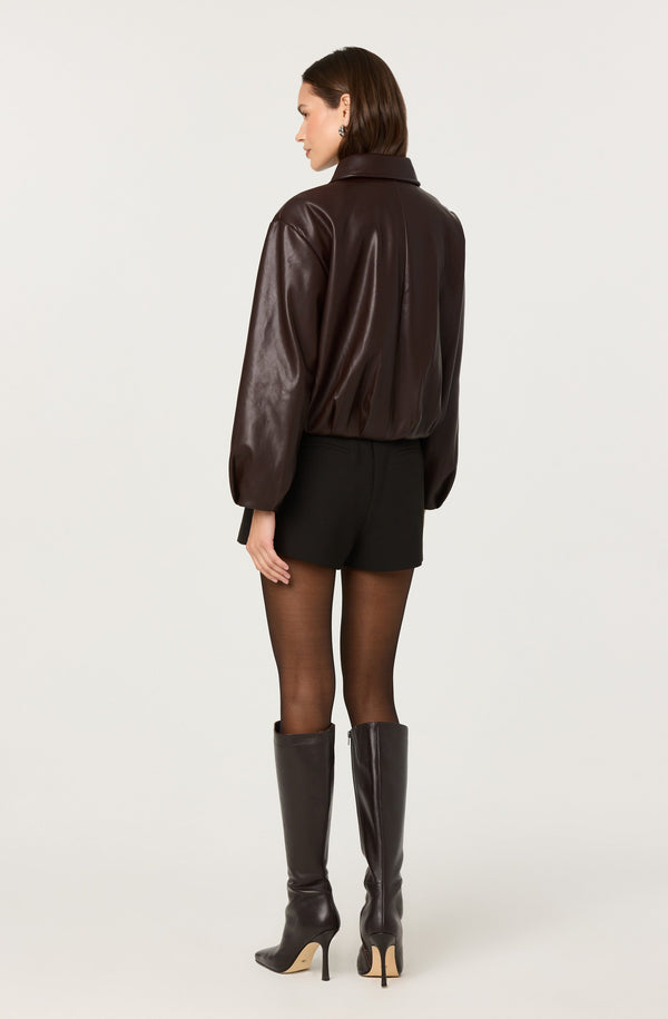 Raevin Faux Leather Bomber Jacket - ASTR the Label