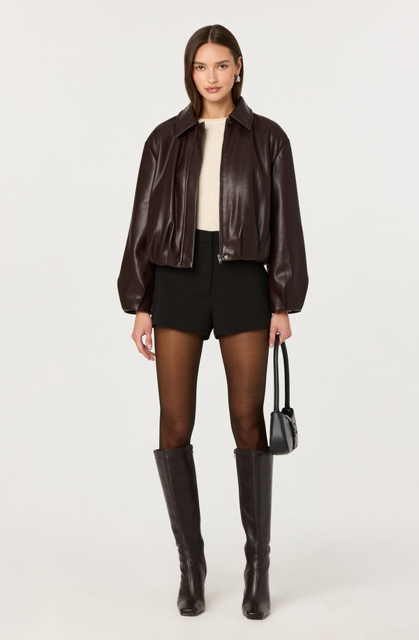 Raevin Faux Leather Bomber Jacket - ASTR the Label