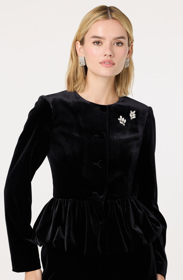 Nicolle Velvet Peplum Jacket - ASTR the Label