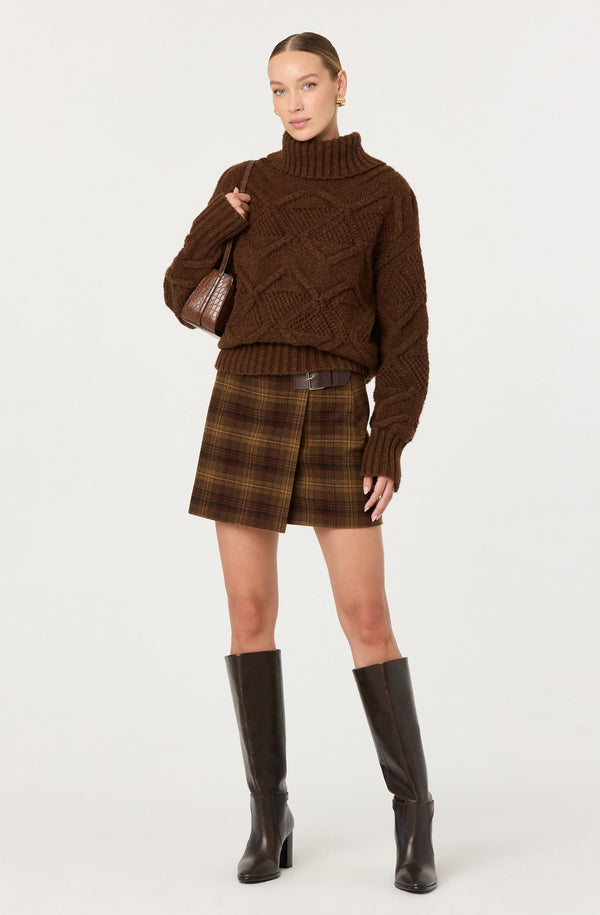 Janeth Diamond Knit Turtleneck Sweater - ASTR the Label