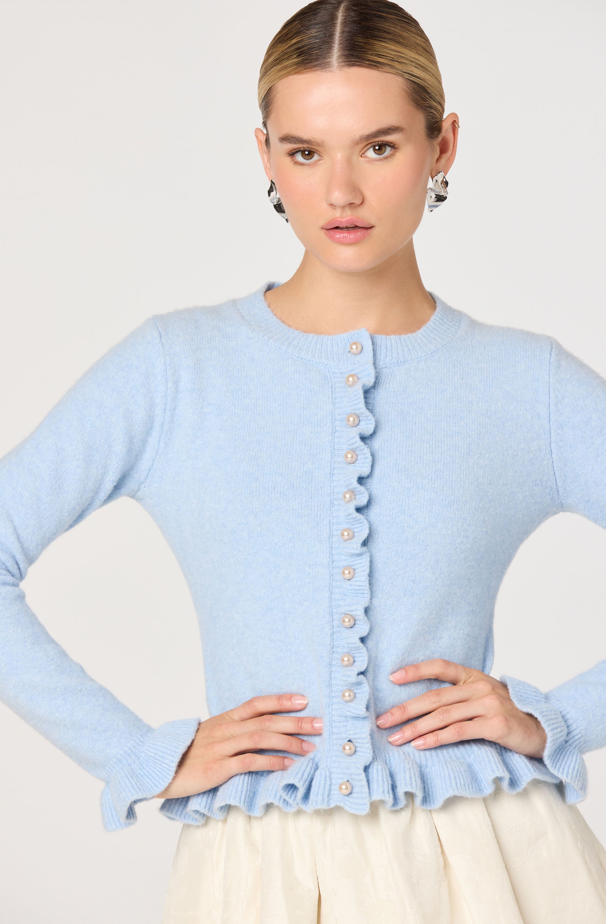 Eowyn Brushed Knit Pearl Button Cardigan - ASTR the Label