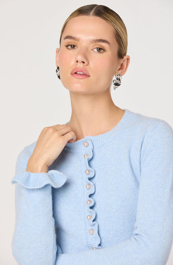 カーディガン HLT Lace Trimmed Pearl-Button Cardigan KK382_404