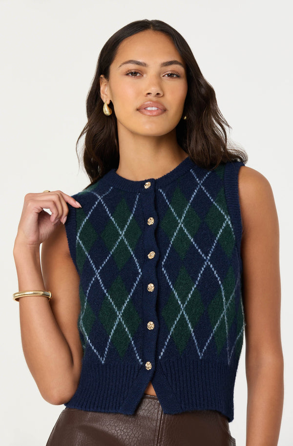 Abbie Argyle Sweater Vest - ASTR the Label