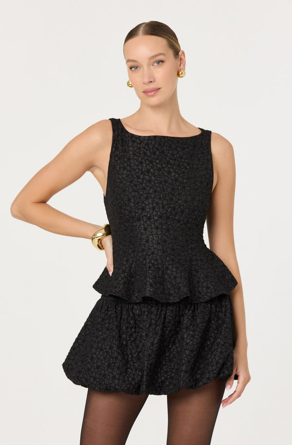 Alea Floral Textured Peplum Top - ASTR the Label