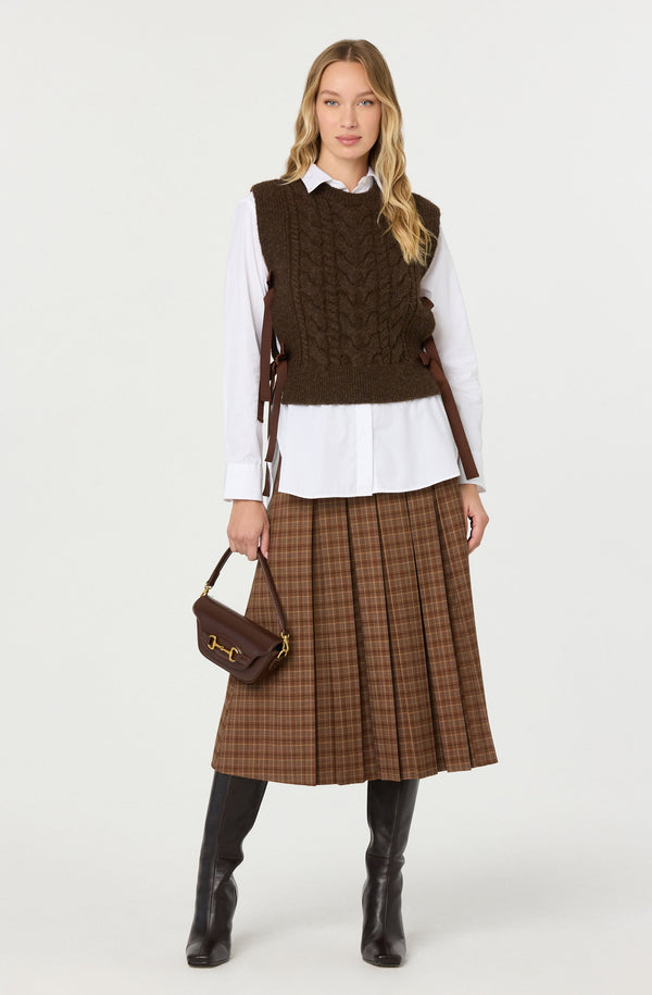 ASTR the Label | Cortney Side Tie Sweater Vest in Brown | Size XS ASTR the Label | Cortney Side Tie Sweater Vest in Brown | Size XS