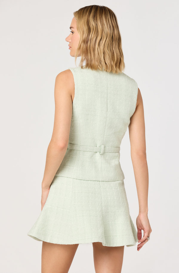 Kelson Sparkly Tweed Belted Vest - ASTR the Label