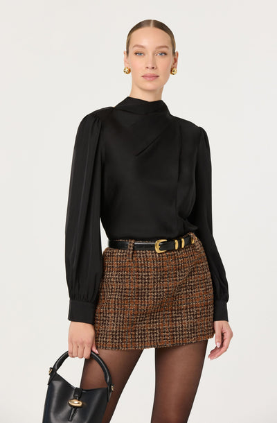 Ivonne High-Neck Satin Top