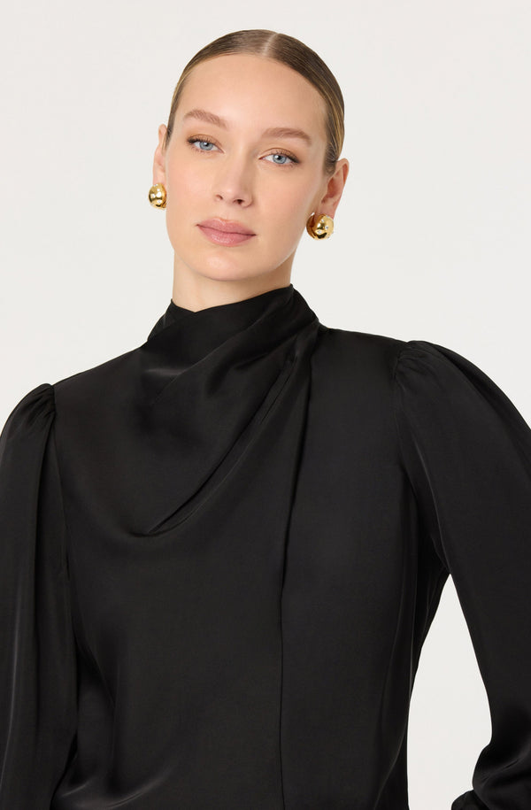 Ivonne High-Neck Satin Top - ASTR the Label