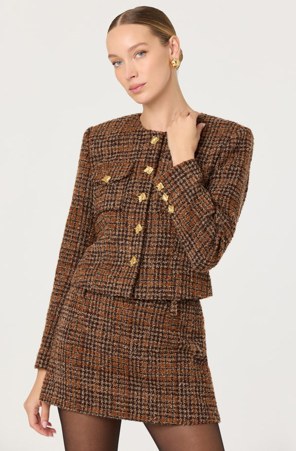 Kyleigh Plaid Tweed Jacket - ASTR the Label