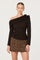Sticky add to cart - Fenia Off Shoulder Rosette Detail Sweater
