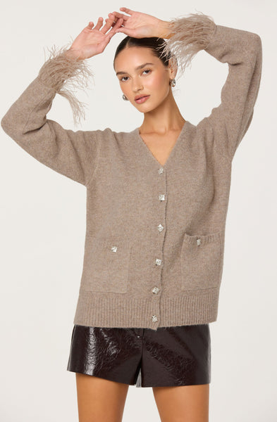 ニット/セーター AMERI FEATHER OVER CARDIGAN WITH VEST Ameri（アメリ）の「FEATHER OVER CARDIGAN WITH VEST（ニット