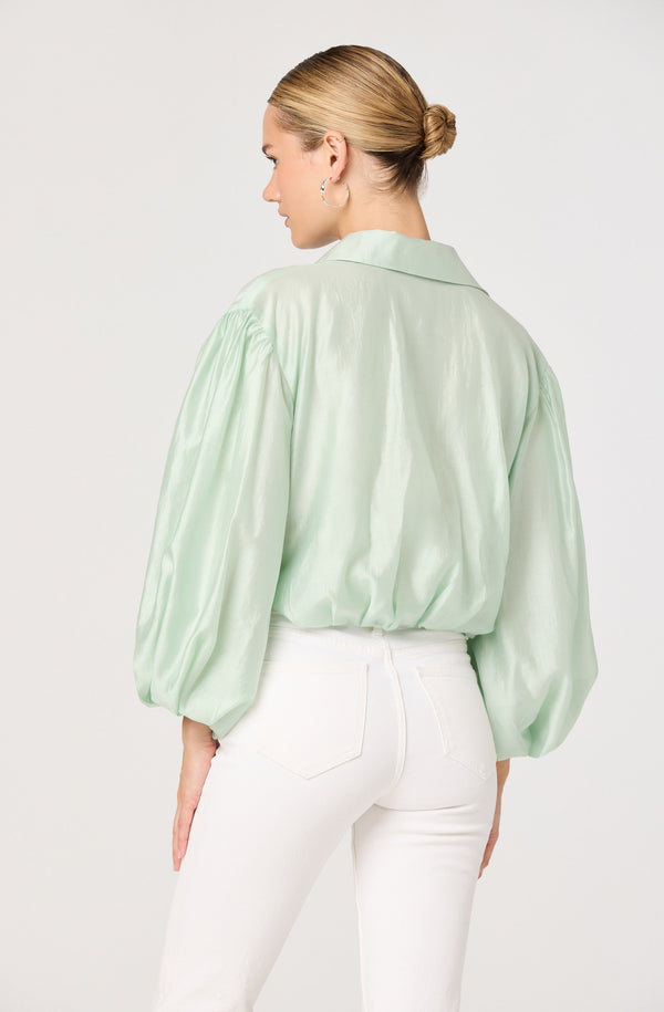Cordey Collared Balloon Sleeve Poet Top - ASTR the Label