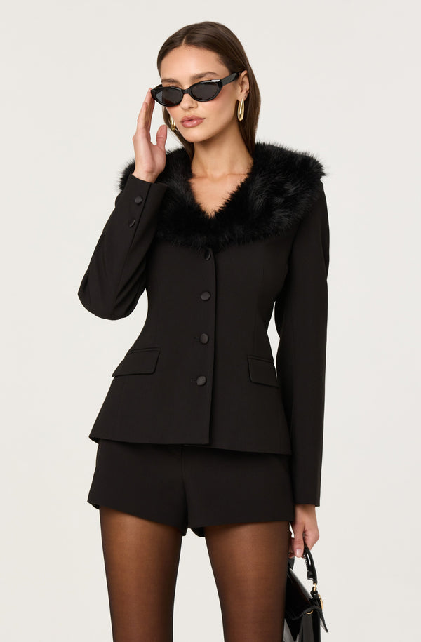 Stefani Faux Fur Trim Jacket - ASTR the Label