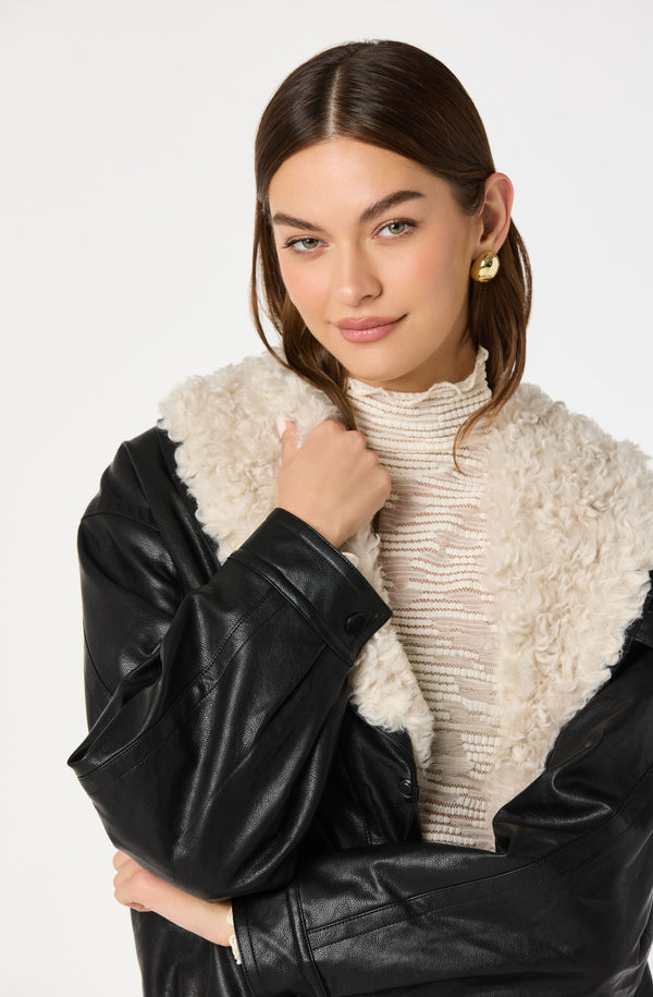 Jonyssa Faux Leather Bomber Jacket - ASTR the Label