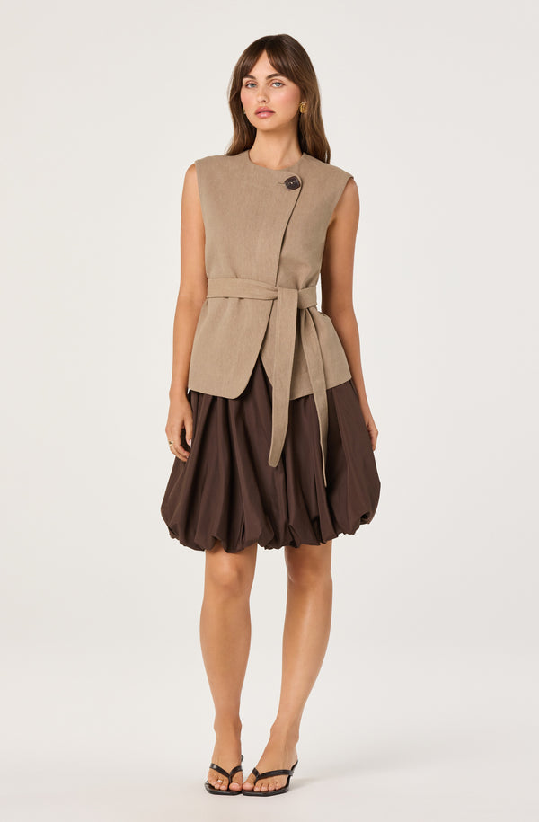 brown vest dress Darrien Belted Asymmetric daydreamer dress // blue versatile silhouette Size:1x 10/12 Maternity L