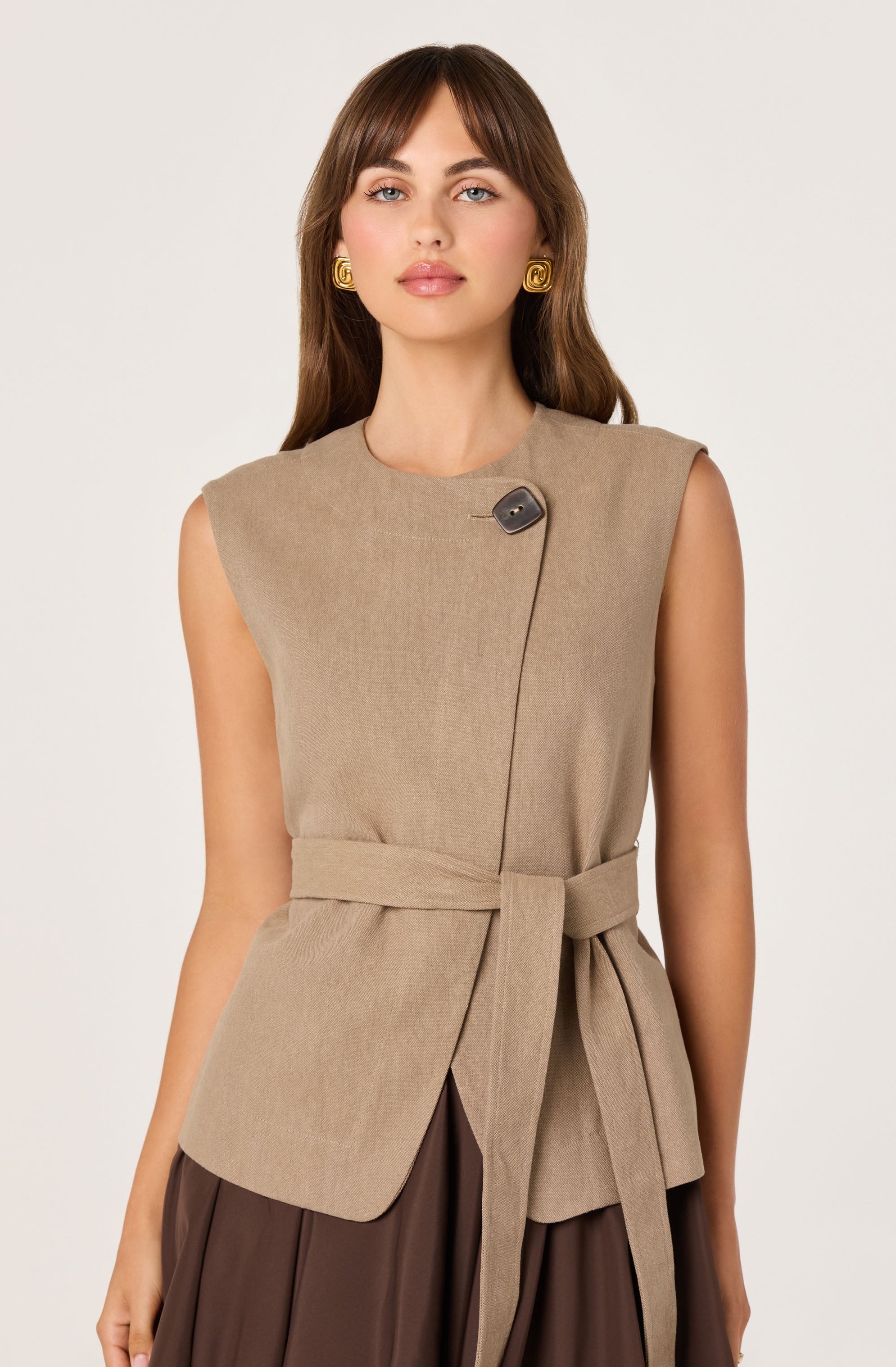 Darrien Belted Asymmetric Vest