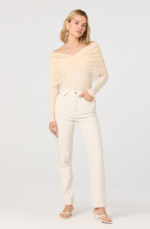 Julieta Off-Shoulder Ruched Overlay Top - ASTR the Label