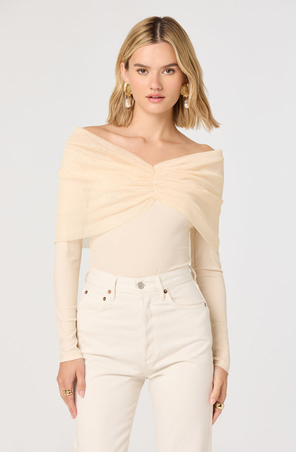 Julieta Off-Shoulder Ruched Overlay Top - ASTR the Label