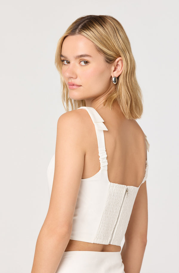 Alexcia Bow-Strap Cropped Corset Top - ASTR the Label