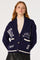 Sticky add to cart - Ayleen Intarsia Shawl Collar Cardigan