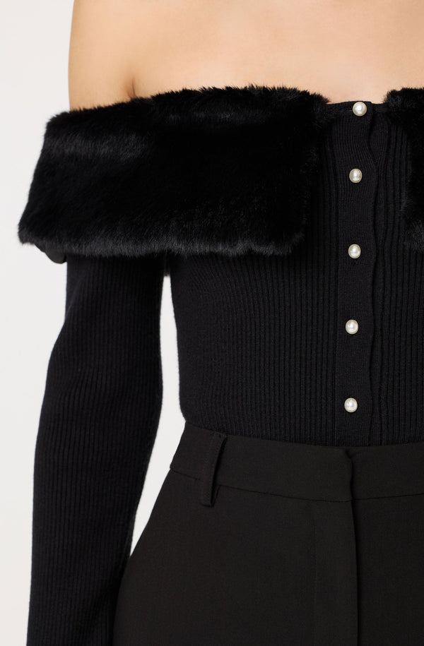 Tabathia Faux Fur Trim Sweater - ASTR the Label
