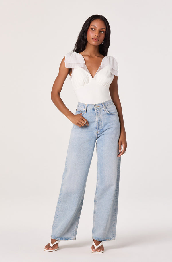 Maelie Tulle Bow-Detail Tank Bodysuit - ASTR the Label