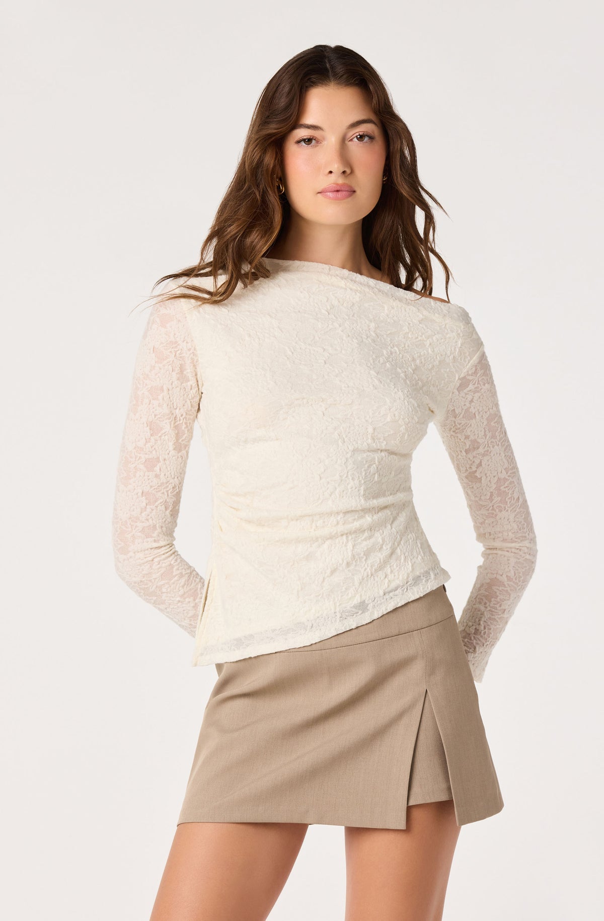 Miah Lace Off-Shoulder Top