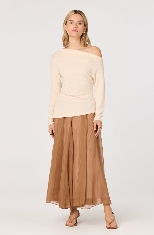 the toe Opern Off-shoulder Sweat THE TOE Open Off-shoulder Sweat