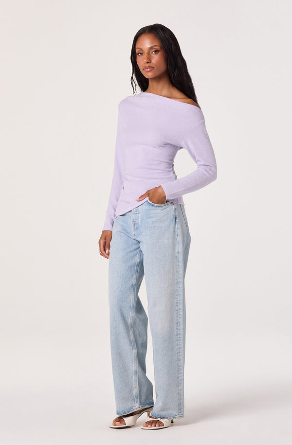 Miah Asymmetric One-Shoulder Knit Top - ASTR the Label