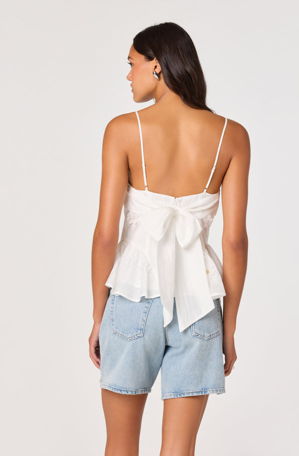 Kassidy Floral Appliqué Peplum Top - ASTR the Label