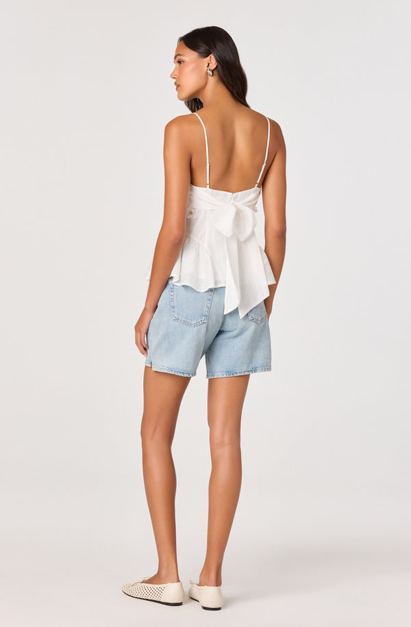 Kassidy Floral Appliqué Peplum Top - ASTR the Label