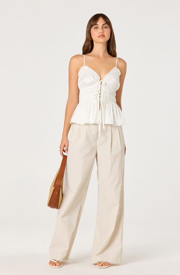 Fabiola Tie-Front Peplum Top - ASTR the Label