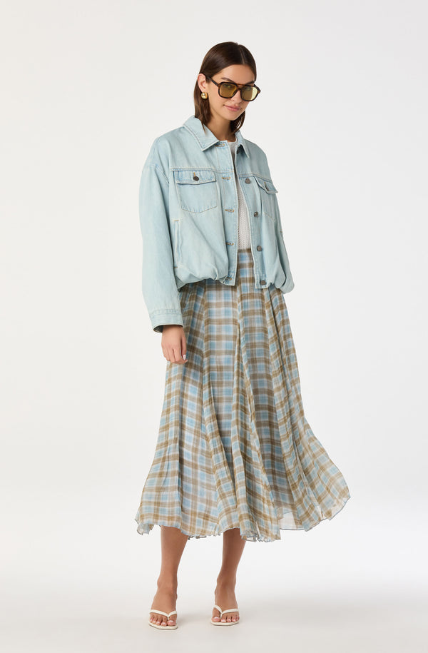Nari Oversized Denim Bomber Jacket - ASTR the Label