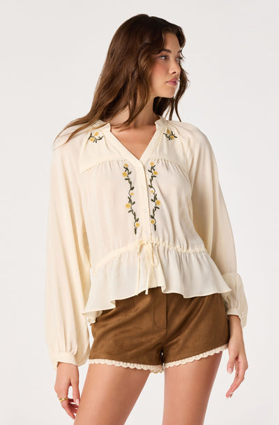 Jessalyn Embroidered Peplum Blouse