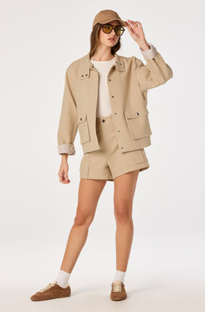 Beron Utility Jacket with Plaid Trim - ASTR the Label