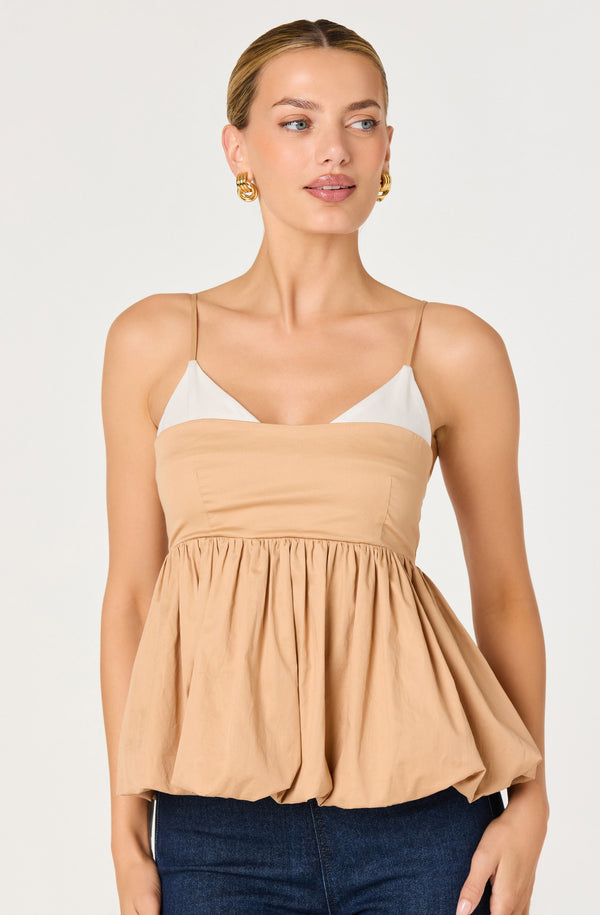 Alon Faux-Layer Bubble Peplum Top - ASTR the Label
