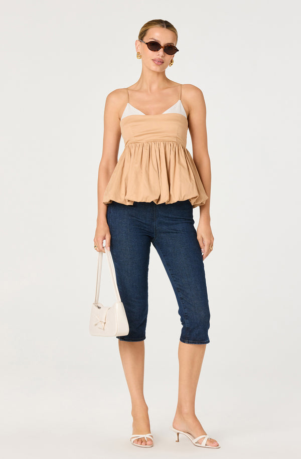 Alon Faux-Layer Bubble Peplum Top - ASTR the Label