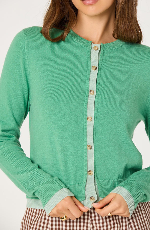 Clovis Color Block Faux Layered Cardigan - ASTR the Label