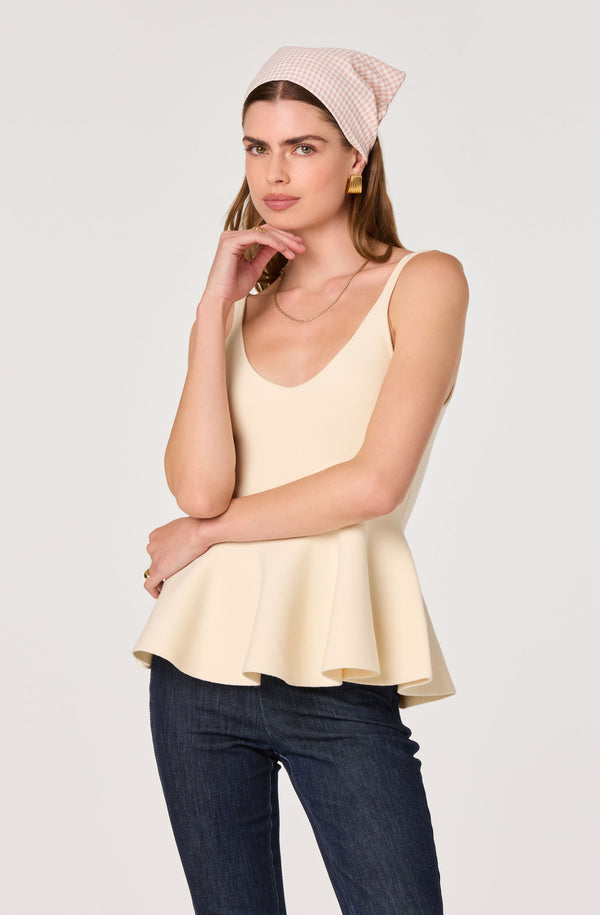 Alaya Knit Peplum Top - ASTR the Label