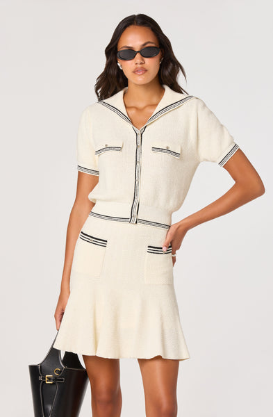 Dynasty Terry Knit Sailor Cardigan - ASTR the Label