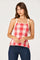 Sticky add to cart - Sue Check Square-Neck Top
