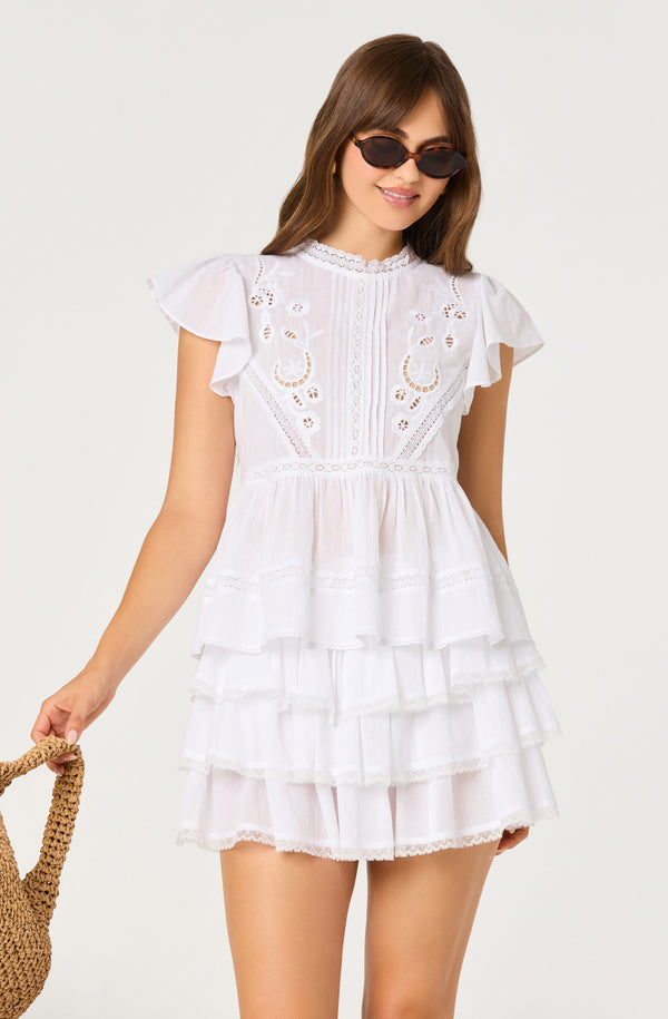 Jenny Eyelet Flutter Sleeve Top - ASTR the Label