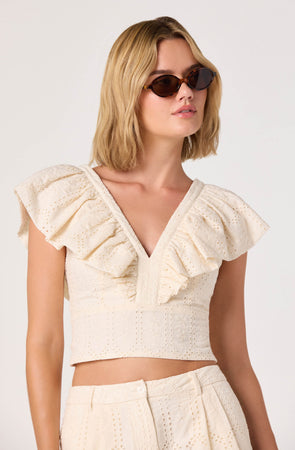 Margo V-Neck Open Back Crop Top - ASTR the Label