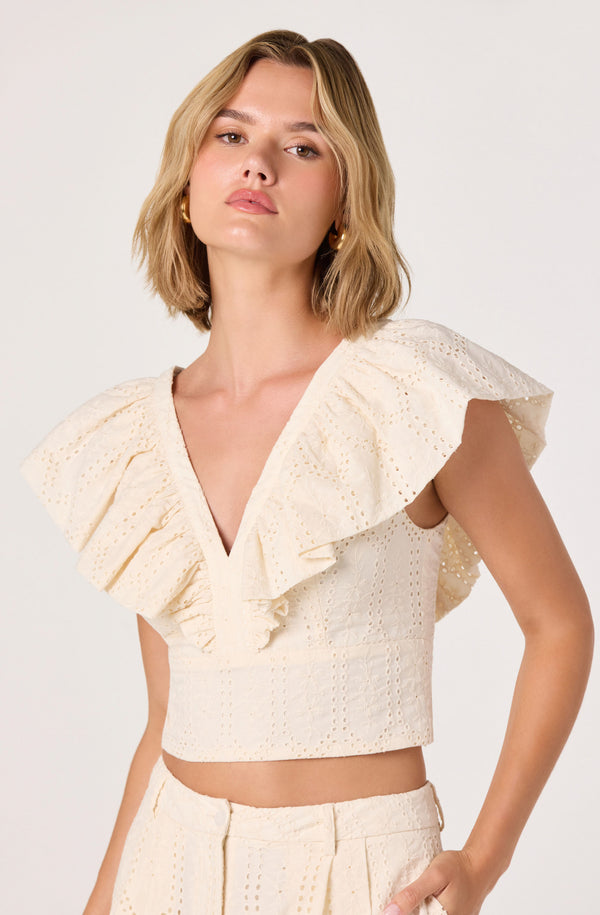 Margo V-Neck Open Back Crop Top - ASTR the Label