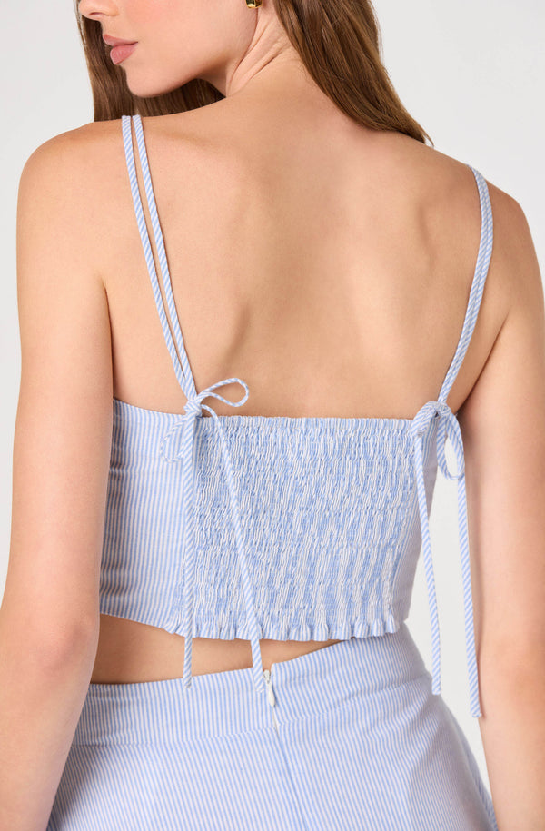 Azzura Striped Double Strap Crop Top - ASTR the Label