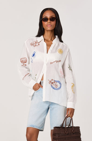 Trace Embroidered Picnic Shirt - ASTR the Label