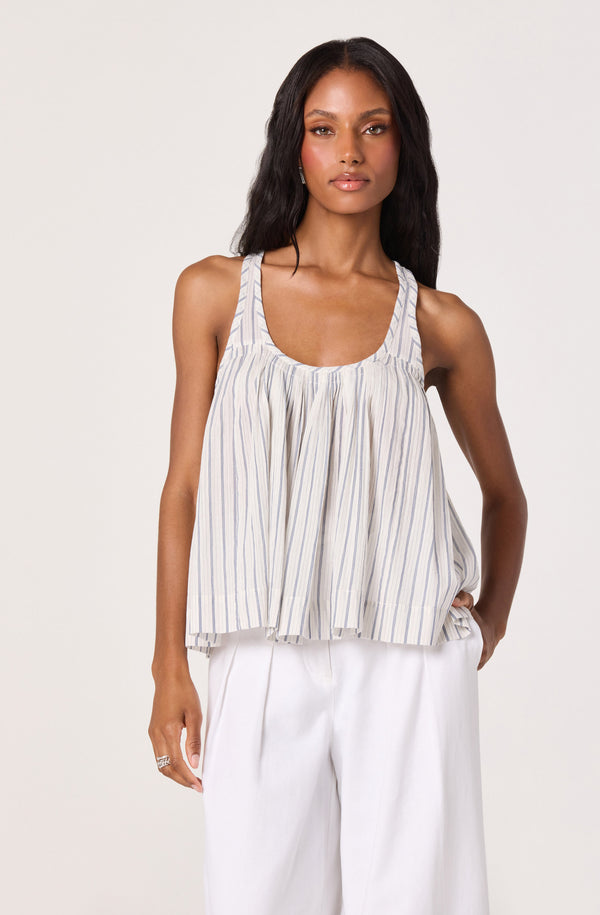 Aggie Stripe Pleated Racerback Tank - ASTR the Label