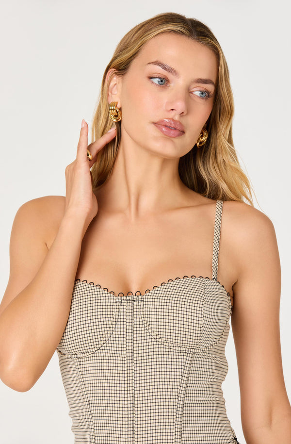 Chasity Houndstooth Bustier Top - ASTR the Label