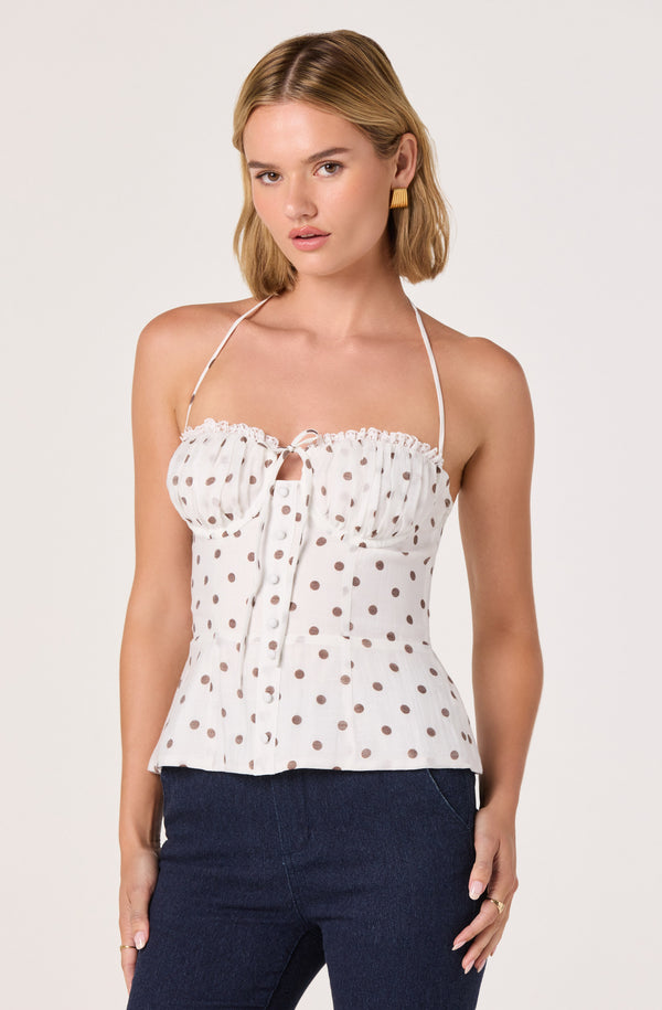 トップス elfelfelfarchive BUSTIER PRINTED TOP Lizzie Bustier Halter Top - ASTR the Label